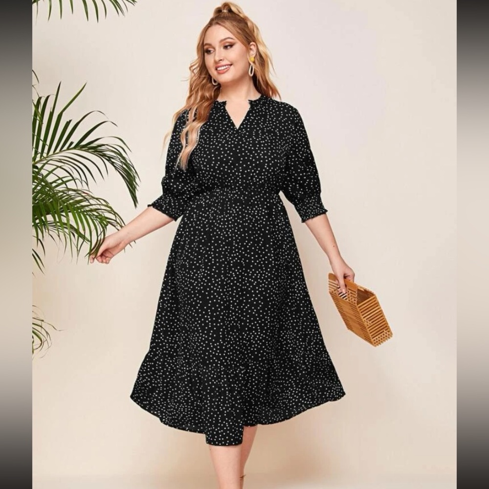 Black and White Polka Dot Dress - Picture 1 of 2